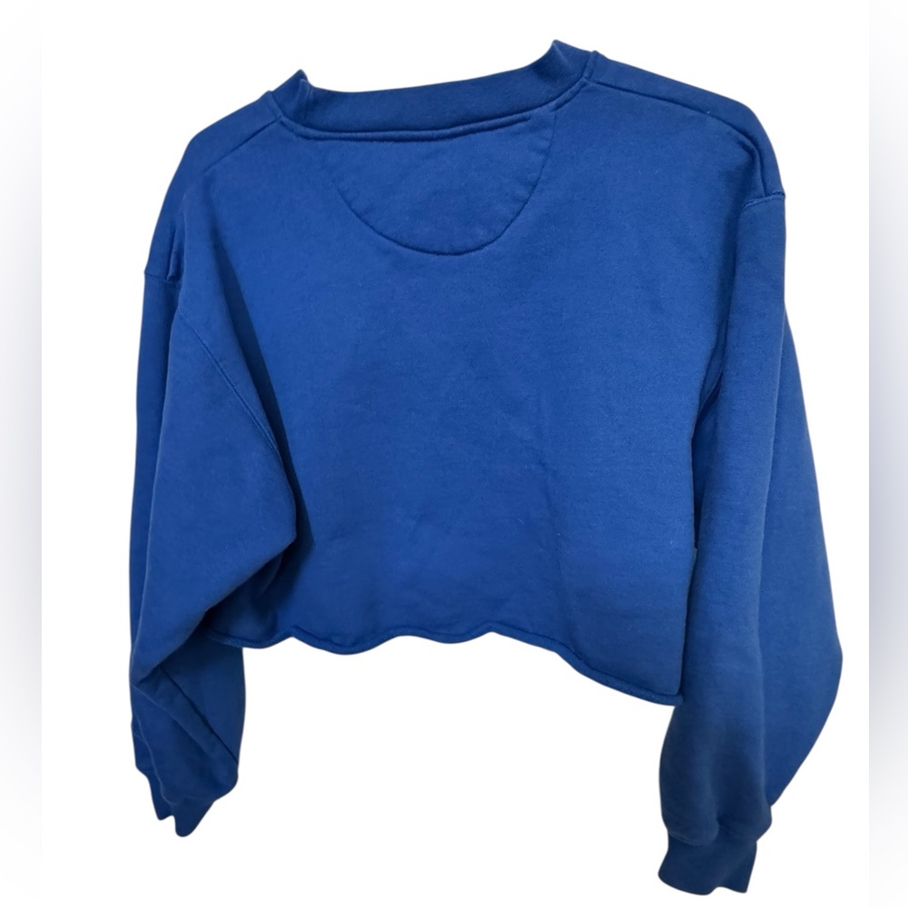High End VOS Sports Blue Women's M Cropped Crew Neck Sweatshirt MINTY - Picture 2 of 6